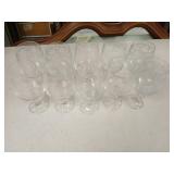 12 itched crystal glasses,6.5 inches tall.