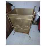Mid-century modern gold trash can stand