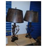 Pair of mid-century style lamps, 35 inches tall