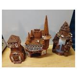 3 pieces maribor clay houses, cottage.