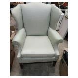 Green wing back chair 3D flowers, nice.