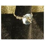 Size 8 Sterling ring 2.7 rams, blue Stone