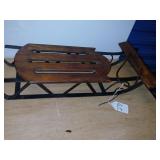 Metal and wood sled, 23 x 12.