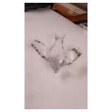 Crystal dove candy dish, 8 inches long.