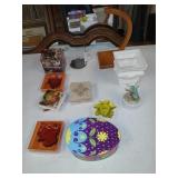 Box coasters, glass and more.