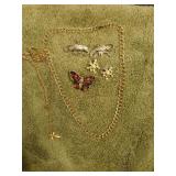 Costume jewelry, butterfly, lobster earrings