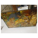 Stained glass, cat art wall hanging 16.75 x 10.75