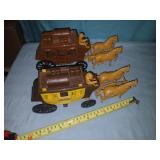 2 vtg Plastic Wells Fargo stage coach wagons.