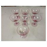 7 fostoria silhouette pink champagne glasses 5'