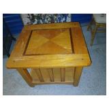 Wood oak end table 26 x 24.