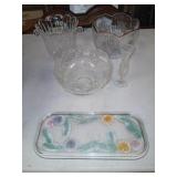 5 pieces of crystal and glass