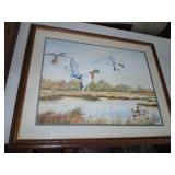 M. Jane Stewart watercolor painting ducks 26.5 x