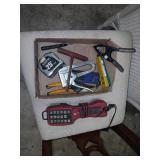 Box of tools and vtg portable phone