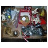 Box of Christmas items.