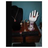 Costume jewelry set necklace ring earrings