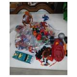 Bag of vintage toys, action figures, cars more