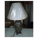 Oriental style lamp, 28 inches tall.
