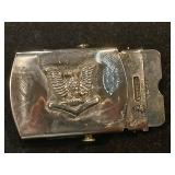 Vintage United States navy military belt, buckle