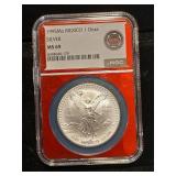 1995 NGC MS69 Mexico 1 onzo silver 999