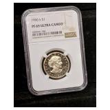 1980 S NGC proof 69 Susan B. Anthony dollar