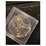 1986  silver Eagle 999 1 oz great toning 1st year