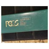 PCGS slabbed coinholder green holds 20 coins.