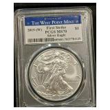 2019-W US silver Eagle 1 oz 999 PCGS MS70