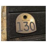 Vtg Cattle tag 130 Franklin serum company.