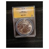 1988 American silver Eagle ANAC MS68
