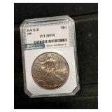 1998 American silver Eagle PCI MS70 toned nicely