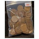 100 wheat penny Lincoln cents.