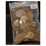 100 wheat penny Lincoln cents.