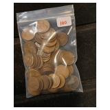 100 wheat penny Lincoln cents.