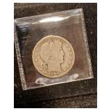 1905-S Barber silver half dollar