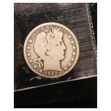 1902 Barber silver half dollar