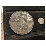 1917 large copy standing Liberty quarter display