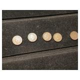 5 Indian Head pennies, 1881 95 86 1905 05