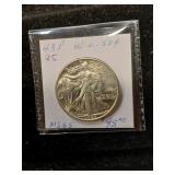 1943P walking liberty half dollar MS65.
