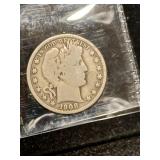 1908 Barber silver half dollar