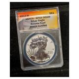 2013 ANACS reverse proof silver eagle D. cameo