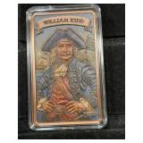 William captain kidd 10 oz copper medallion.
