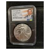 2023, Ron Desantis NGC MS70 silver Eagle.