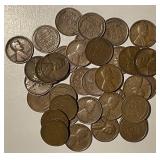 (36) 1910 to 1955 US Wheat Cents