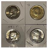 (4) Gold plated Kennedy Half Dollars