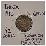 India 1915 1/12 Anna - really nice
