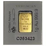 1 Gram GOLD .9999 Bar