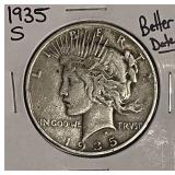 US 1935S Silver PEACE Dollar