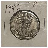 US Silver 1945 W.L. 50c