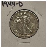 US Silver 1944D W.L. 50c