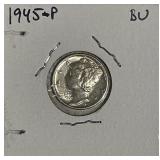 US 1945 Silver Mercury 10c